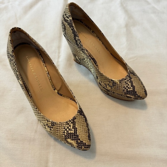 Loeffler Randall 5.5 Snakeskin Platform Wedge Heels Classic Career - Picture 4 of 9